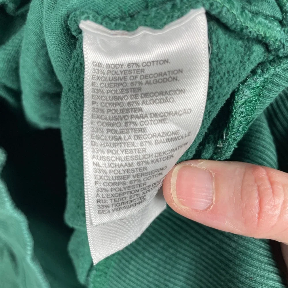 The North Face Hoodie Mens L Green Pullover Half Dome Fleece Sweatshirt